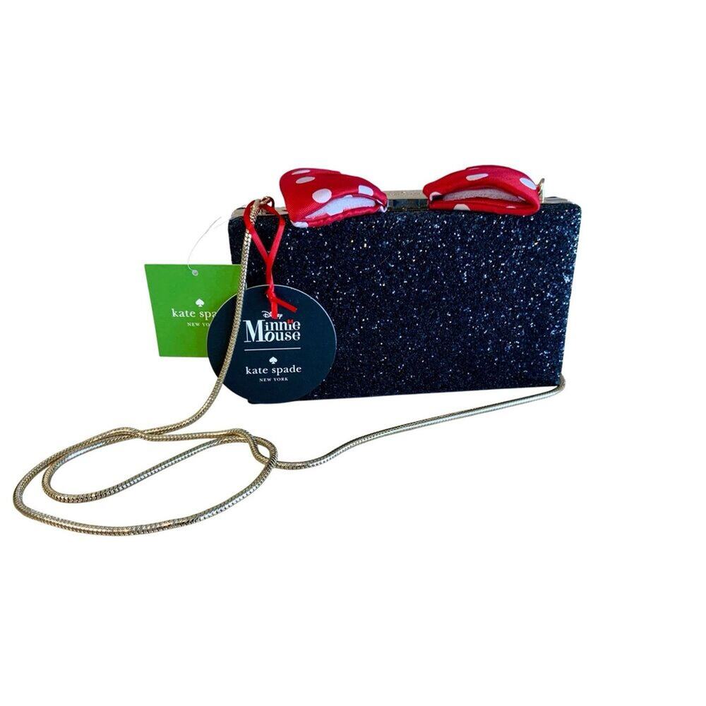 Kate Spade Minnie Mouse Black Glitter Bow Bag